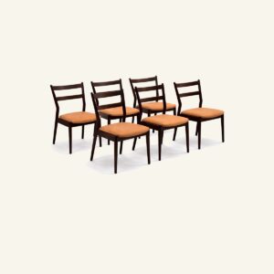 Helge Sibast Dining Chairs – Set of 6 | Danish Mid Century Modern 1960s Rosewood Leather | Scandinavian Vintage Furniture